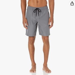 Amazon Essentials Men's 9" Quick-Dry Swim Trunks wITH Pockets Charcoal Grey NEW